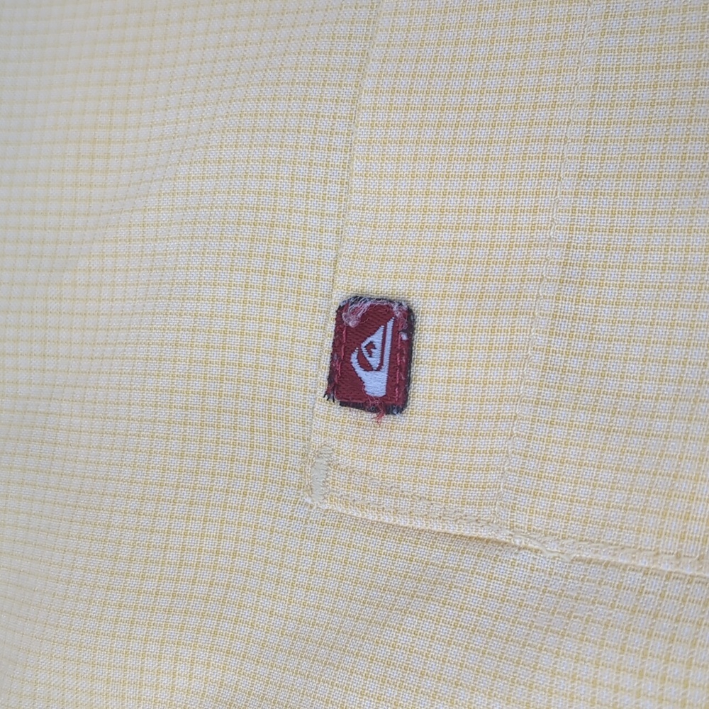 Quicksilver Yellow Button Up Vintage Shirt Short Sleeve Shirt Size Large - Picture 4 of 8
